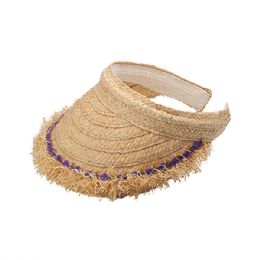 24 Bulk Raffia Straw Clip-On Visor NATURAL