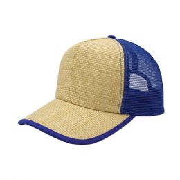 24 Bulk Straw Trucker Cap NTL-RYL
