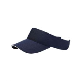 24 Bulk Athletic Mesh Visor Navy-White