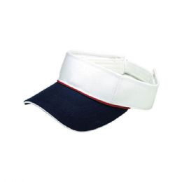 24 Bulk Pro Style Cotton Twill Visor Navy-White