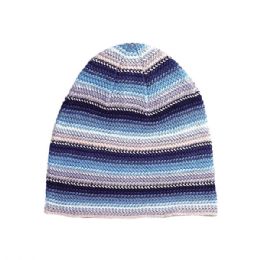 24 Bulk Ladies' Crocheted Knitted Beanie BLUE