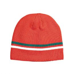24 Bulk Ribbed Beanie ORANGE