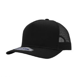 24 Bulk Cotton Twill Trucker Cap BLACK