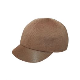 24 Bulk Polyster Knit Jockey Cap TAN