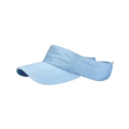 24 Bulk Cotton Twill Washed Soft Visor L.BLUE
