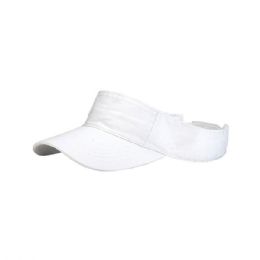 24 Bulk Cotton Twill Washed Soft Visor WHITE