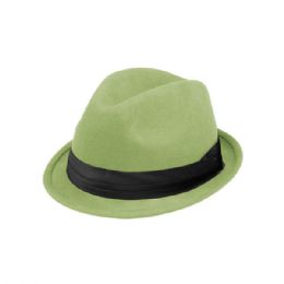 24 Bulk Ladies Wool Felt Fedora Hat CACTUS