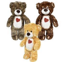 18 Bulk 20" Cotton Candy Natural Heart Bears