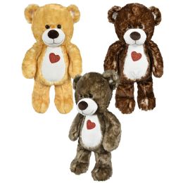 12 Bulk 23.5" Cotton Candy Natural Heart Bears