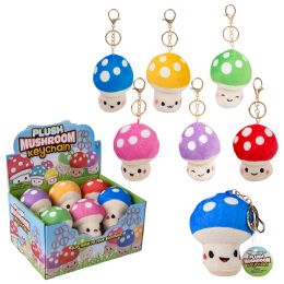 96 Bulk 3.5" Plush Mushroom Clip Ons