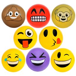 48 Bulk 18 inch Emoticon Vinyl Ball Assorted Color (48/cs)