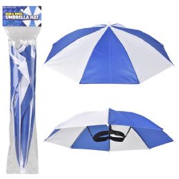 120 Bulk Blue And White Umbrella Hat 20 inch