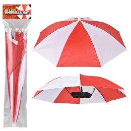 120 Bulk Red And White Umbrella Hat 20 inch