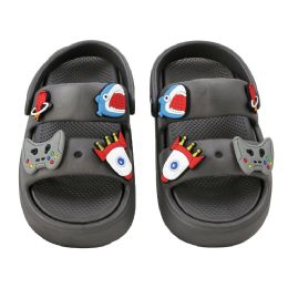 15 Bulk Little Boy's Charm Sandals Gray