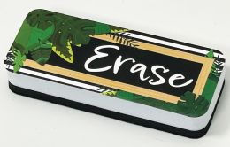 24 Bulk Magnetic Whiteboard Eraser Boho Style Leaves with Border, 2 inch x 5 inch