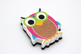 24 Bulk Magnetic Whiteboard Eraser Owl Scribble Chalk Burlap