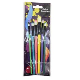 24 Bulk 6 Piece Filbert Tip Art Brush Set