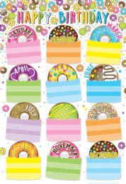 24 Bulk Donutfetti Birthdays 13" X 19" Smart Poly Chart
