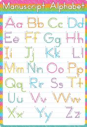 24 Bulk Traditional Manuscript Alphabet 13" X 19" Smart Poly Chart
