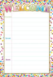 24 Bulk Confetti Welcome 13" X 19" Smart Poly Chart