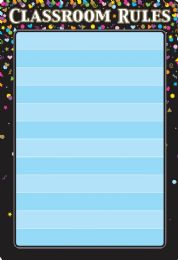 24 Bulk Black Confetti Classroom Rules 13" X 19" Smart Poly Chart
