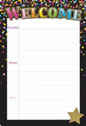 24 Bulk Black Confetti Welcome 13" x 19" Smart Poly Chart