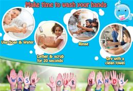 24 Bulk Smart Poly , Healthy Bubbles, Chart 13"x19", Make Time To Wash Your Hands