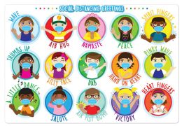 24 Bulk Smart Poly , Healthy Bubbles, Chart 13"x19", Social Distancing Greetings