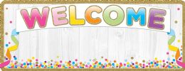 24 Bulk Smart Poly Welcome Banner 9"x24", Confetti