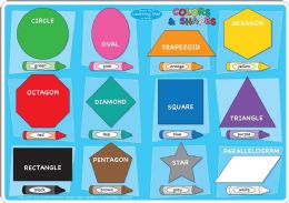 20 Bulk 10 Pack Smart Poly Learning Mats 12"x17", DoublE-Sided, Colors & Shapes 95022