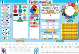 10 Bulk Placemat Studio, 10 Pack, Early Learning Education Basics, Learning Placemat, 13" x 19", Single Sided, Smart Poly