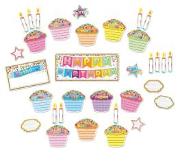 24 Bulk Smart Poly ,mini Bulletin Board Set Birthday Confetti Design , 33 Piece Set
