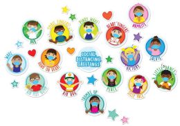 24 Bulk Smart Poly, Mini Bulletin Board Set, Healthy Bubbles Social Distancing Set, 28 Piece Set
