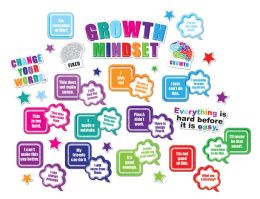 24 Bulk Smart Poly Mini Bulletin Board Set, Growth Mindset, 41 Piece Set