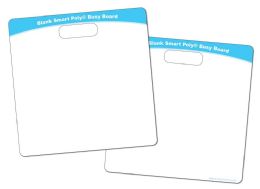 24 Bulk Smart Poly, Educational Activity Busy Board, Dry Erase, 10.75" x 10.75", Die Cut Handle Black , Marker, Blank 2 sides
