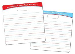 24 Bulk Smart Poly, Educational Activity Busy Board, Dry Erase, 10.75" x 10.75", Die Cut Handle Black , Marker, 3/4" and 1" Practice Handwriting Lines
