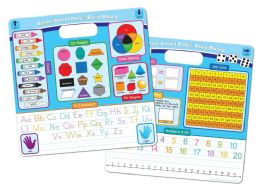 24 Bulk Smart Poly, Educational Activity Busy Board, Dry Erase, 10.75" x 10.75", Die Cut Handle Black , Marker, Educational Basics Combination