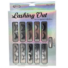 12 Bulk Glintz Lashing Out 10 Pairs Eyelash Set With Glue