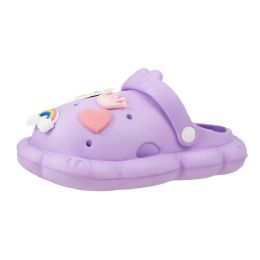 18 Bulk Toddler's Girl's Charm Clog Purple