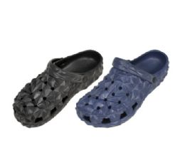 24 Bulk Men's Clog's Assorted Navy And Black