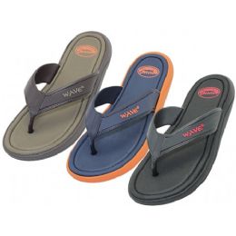 30 Bulk Men "wave" All Rubber Shower Thong Sandals