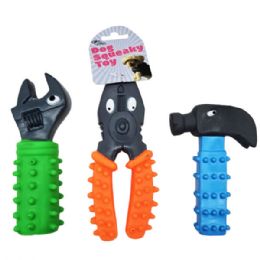 24 Bulk TooL-Shape Rubber Dog Squeaky Pet Toy Assortment