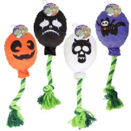 44 Bulk Dog Toy Halloween Plush W/rope And Squeaker 4 Asst Designs Hang Tag In Pdq Ref #p33799