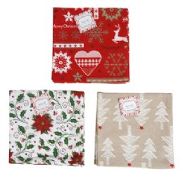 24 Bulk Napkin 2pk Christmas 16x16in 3 Ast Ht/jhook