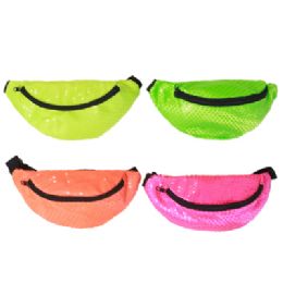 24 Bulk Fanny Neon Sequined 4 Asst