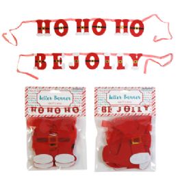36 Bulk Letter Banner Christmas 5.9ftfelt Jolly/hoho Santa Belt Pbh
