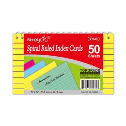 48 Bulk Colored Index Card Spiral Bound