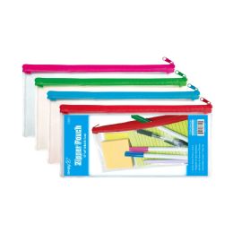 48 Bulk Zipper Pouch 17x5" Clear