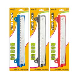 24 Bulk 3-Hole Punch 1/4" Hole Assorted Colors