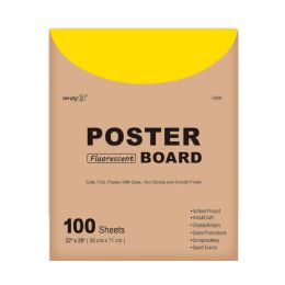 100 Bulk Poster Board Fluorescent Colors 100 Sheets